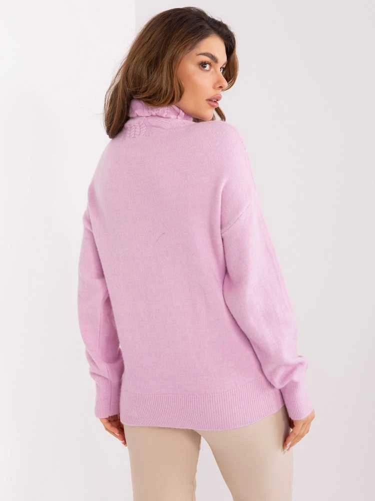 Wool Fashion Italia Megztinis-AT-SW-23401.97P-šviesiai violetinis
