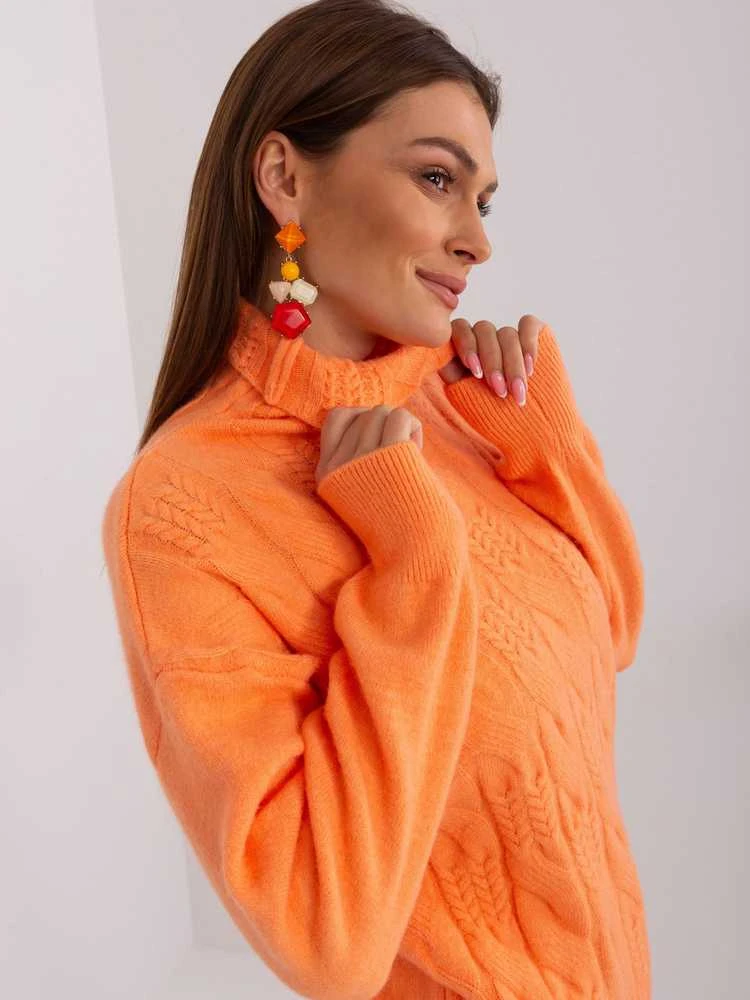 Wool Fashion Italia Megztinis-AT-SW-23401.97P-šviesiai oranžinis