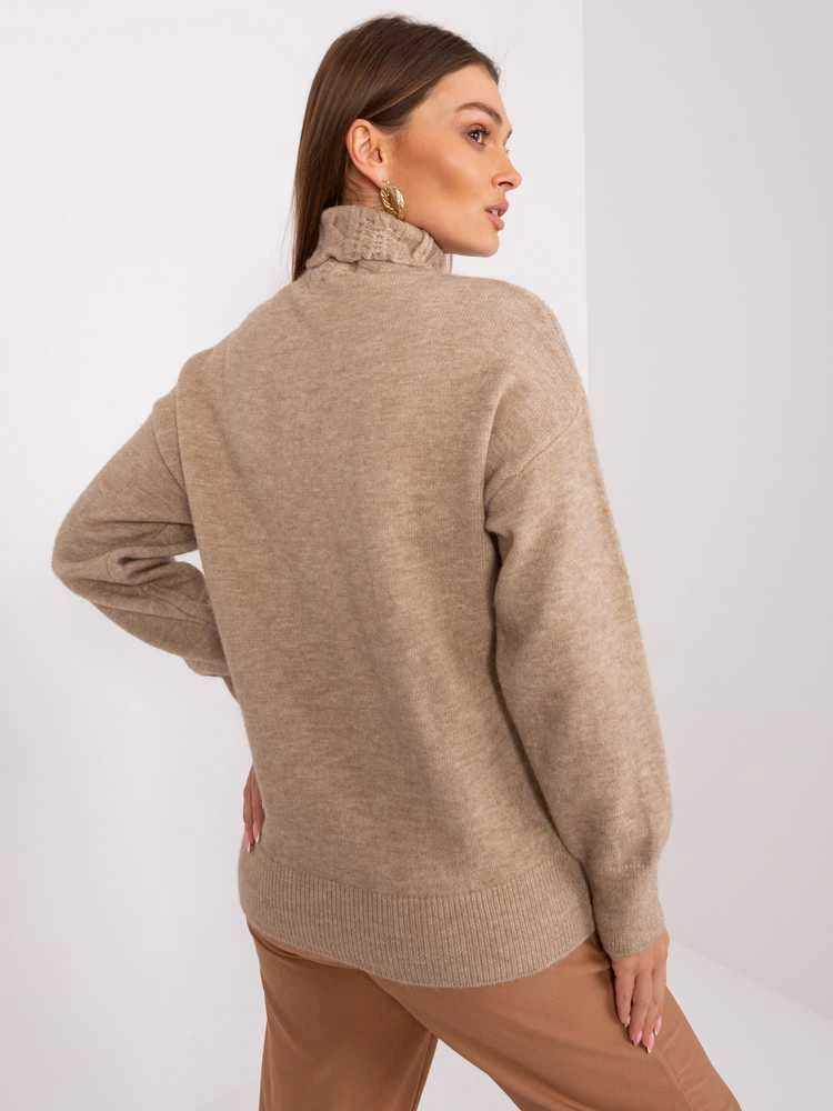 Wool Fashion Italia Megztinis-AT-SW-23401.97P-šviesiai rudas