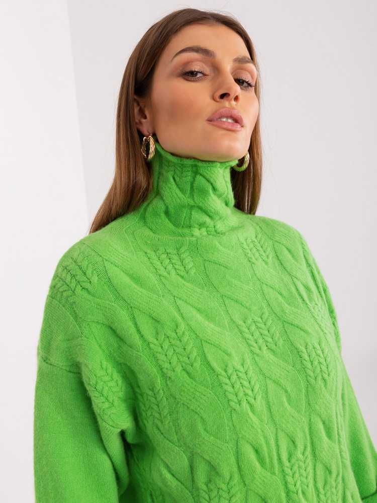 Wool Fashion Italia Megztinis-AT-SW-23401.97P-šviesiai žalias