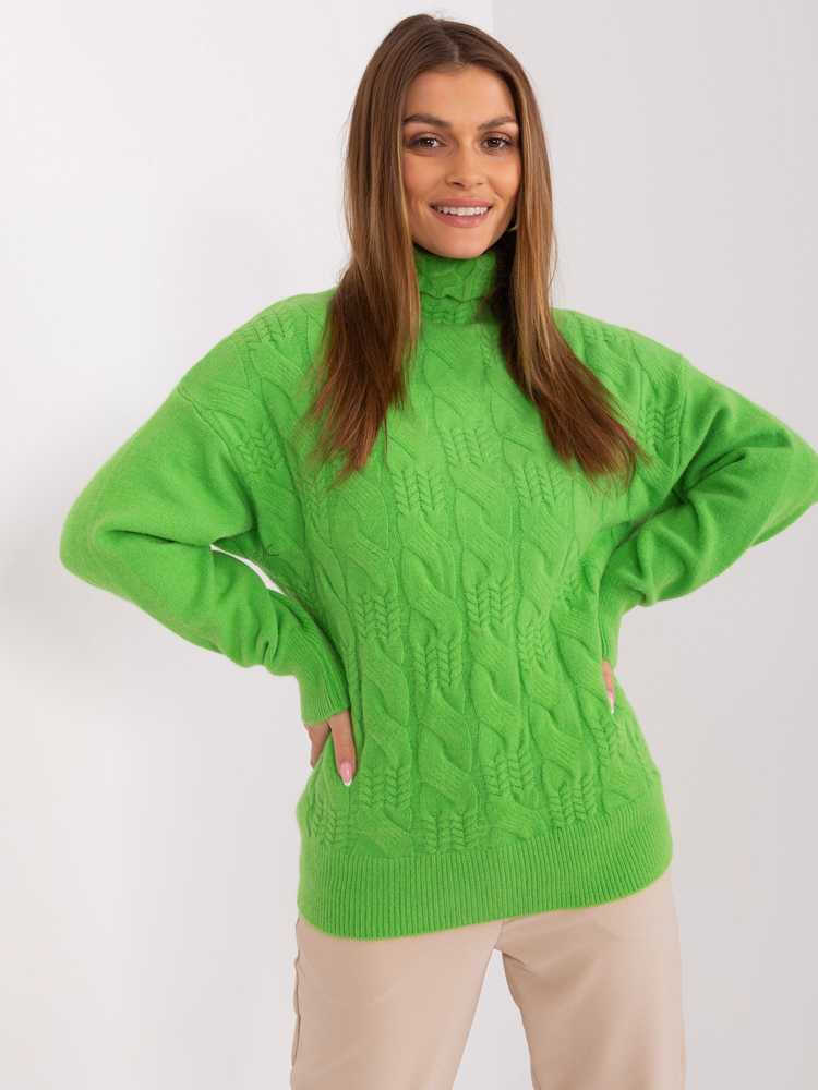 Wool Fashion Italia Megztinis-AT-SW-23401.97P-šviesiai žalias