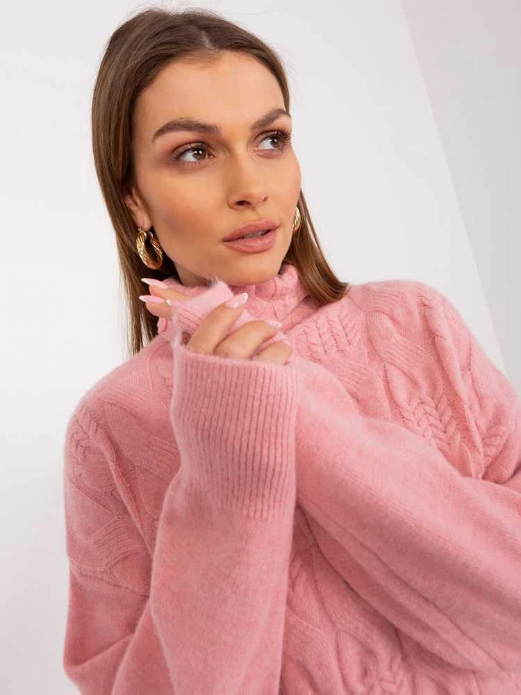 Wool Fashion Italia Megztinis-AT-SW-23401.97P-šviesiai rožinis