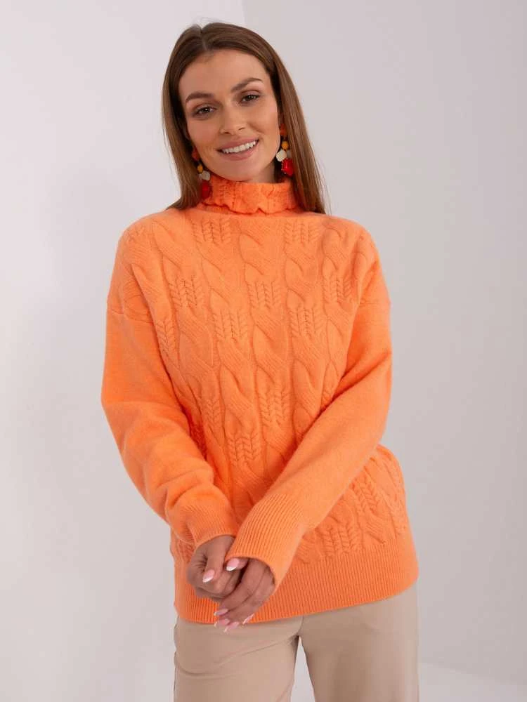 Wool Fashion Italia Megztinis-AT-SW-23401.97P-šviesiai oranžinis