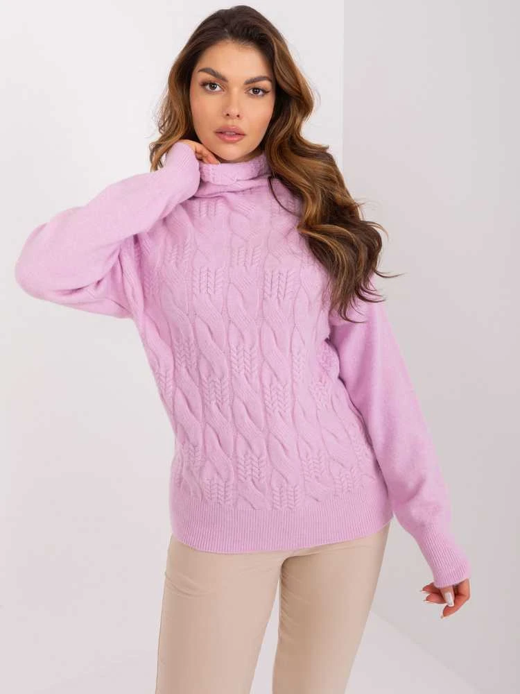 Wool Fashion Italia Megztinis-AT-SW-23401.97P-šviesiai violetinis
