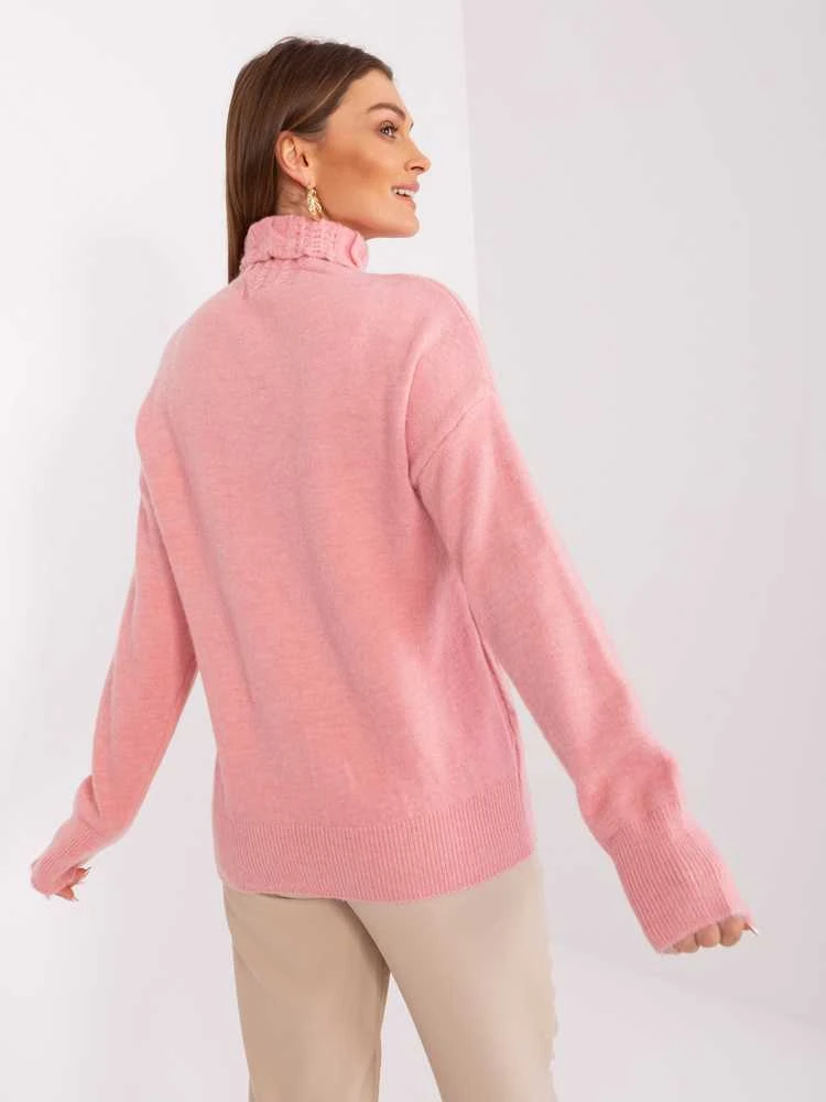 Wool Fashion Italia Megztinis-AT-SW-23401.97P-šviesiai rožinis