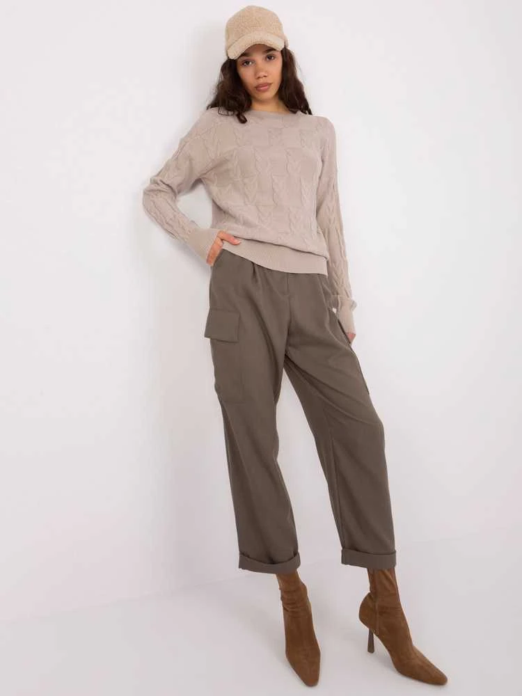 Wool Fashion Italia Megztinis-AT-SW-2340.43-smėlio spalvos