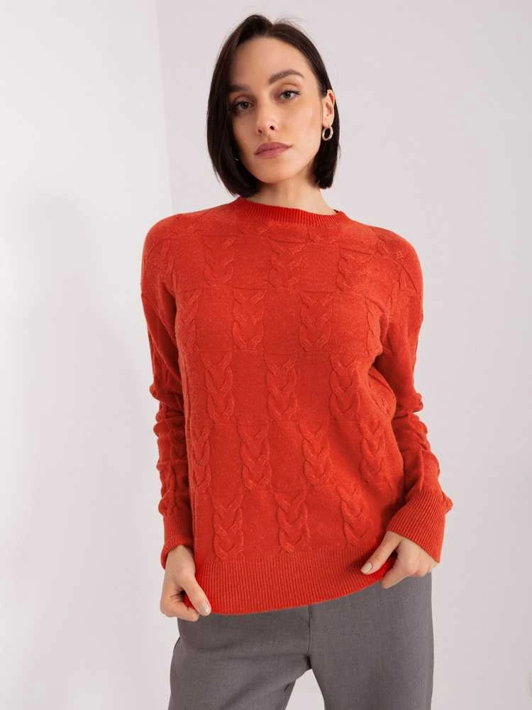 Wool Fashion Italia Megztinis-AT-SW-2340.43-tamsiai oranžinis