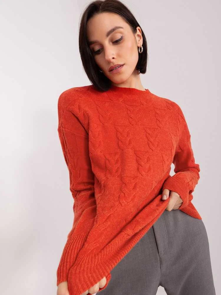 Wool Fashion Italia Megztinis-AT-SW-2340.43-tamsiai oranžinis