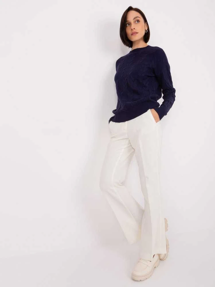 Wool Fashion Italia Megztinis-AT-SW-2340.80 - tamsiai mėlynas