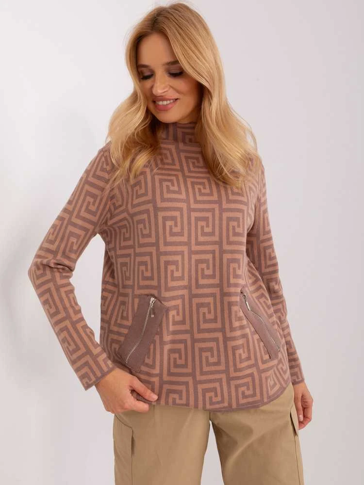 Wool Fashion Italia Megztinis-AT-SW-2341.00P-šviesiai rudas