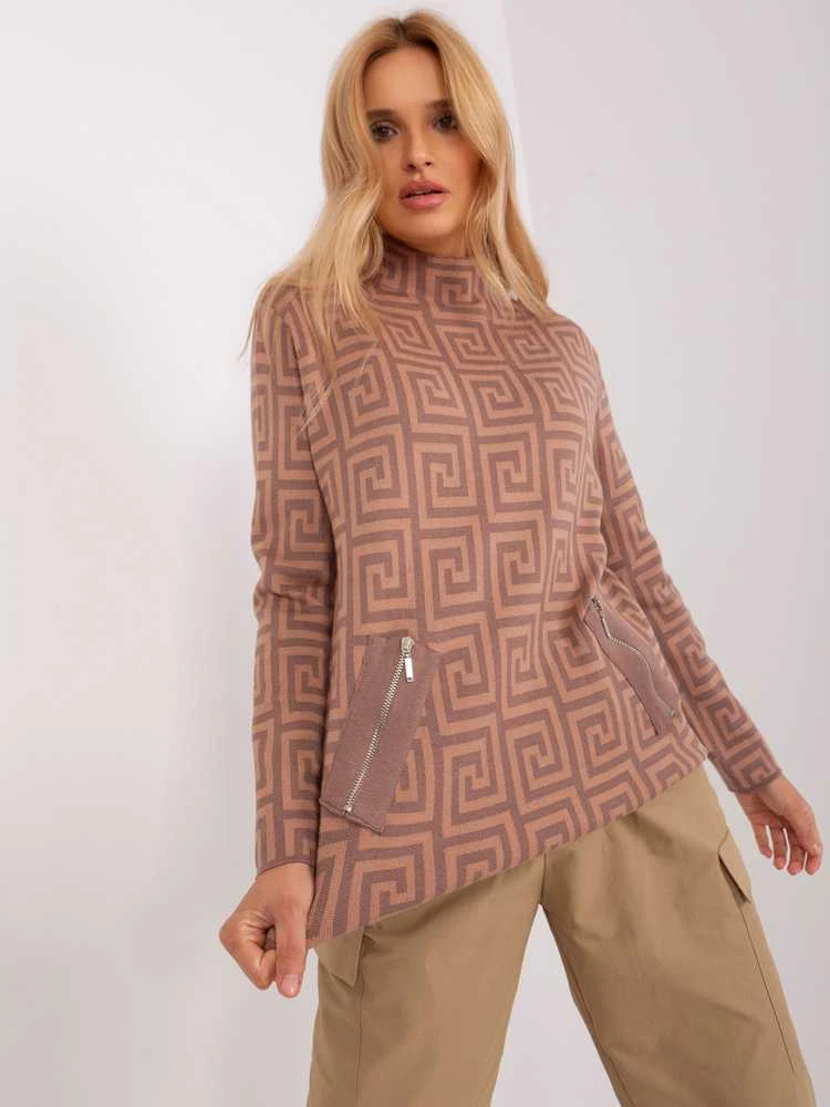 Wool Fashion Italia Megztinis-AT-SW-2341.00P-šviesiai rudas