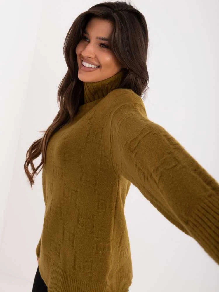 Wool Fashion Italia Megztinis-AT-SW-2342-1,35-alyvuogių