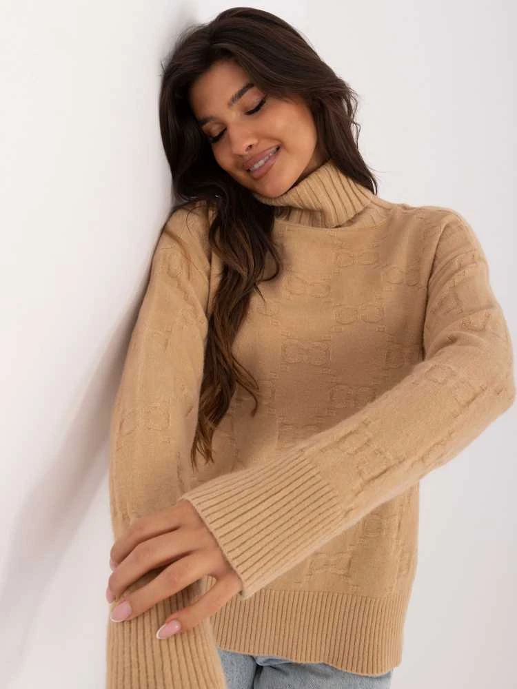 Wool Fashion Italia Megztinis-AT-SW-2342-1,35-camel