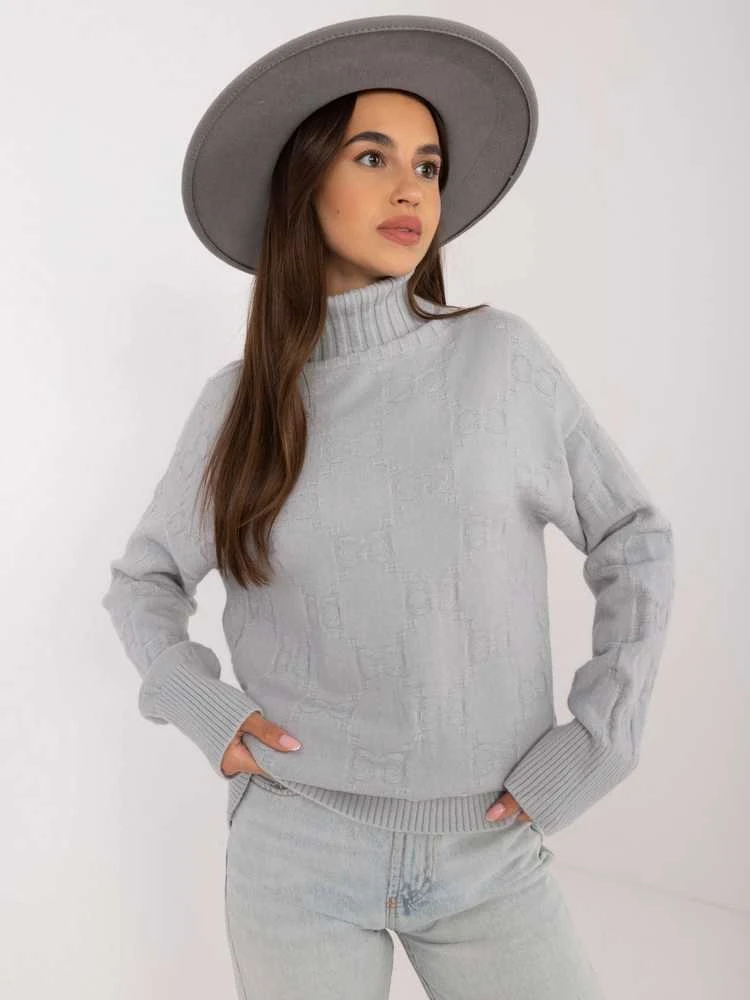 Wool Fashion Italia Megztinis-AT-SW-2342-1,35-pilkas