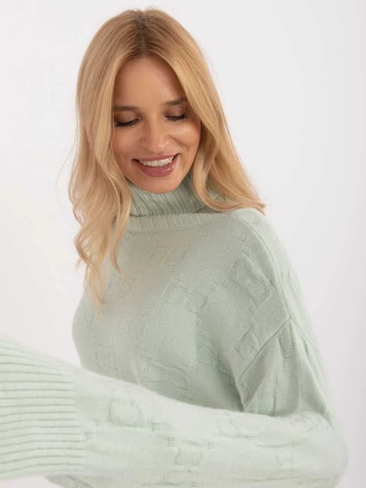 Wool Fashion Italia Megztinis-AT-SW-2342-1,35-pistacijos