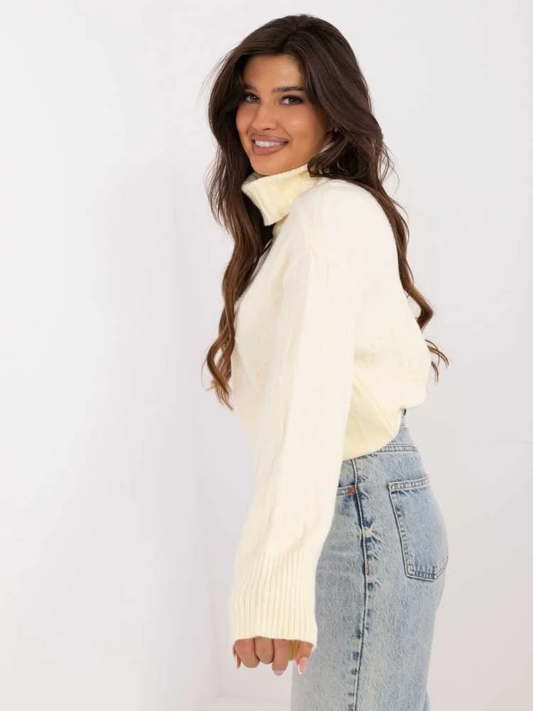 Wool Fashion Italia Megztinis-AT-SW-2342-1,35-šviesiai geltonas