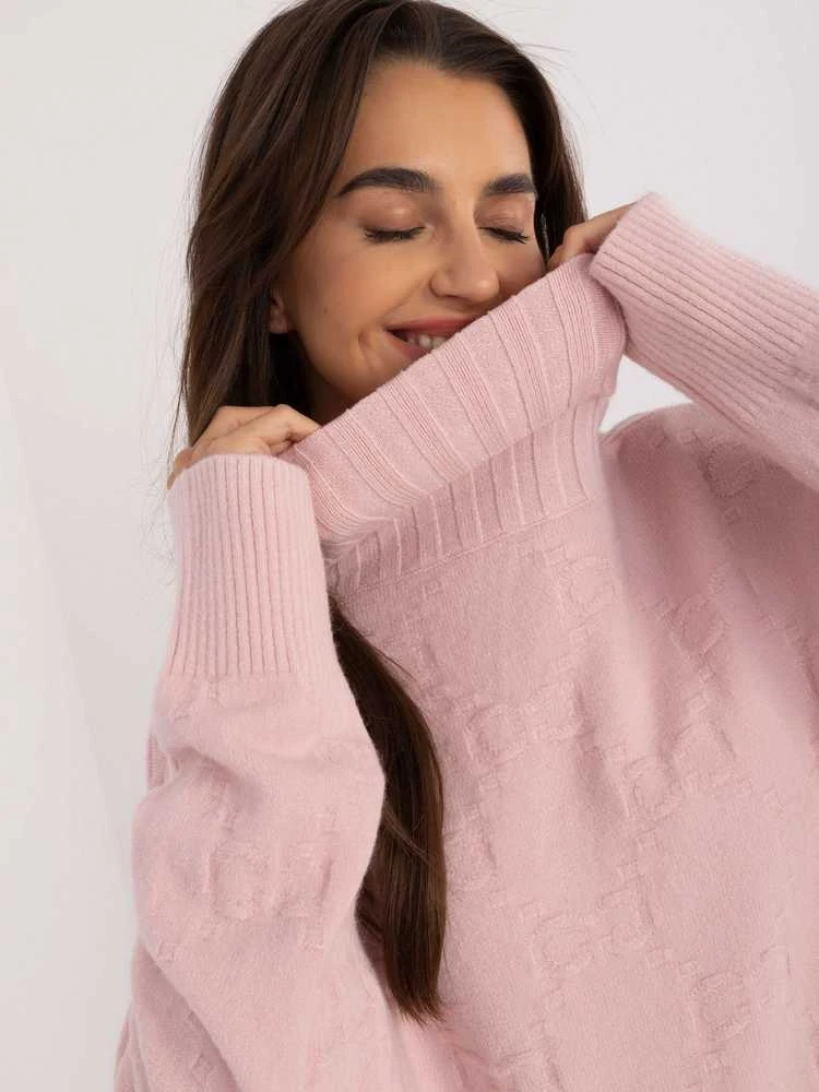 Wool Fashion Italia Megztinis-AT-SW-2342-1,35-šviesiai rožinis