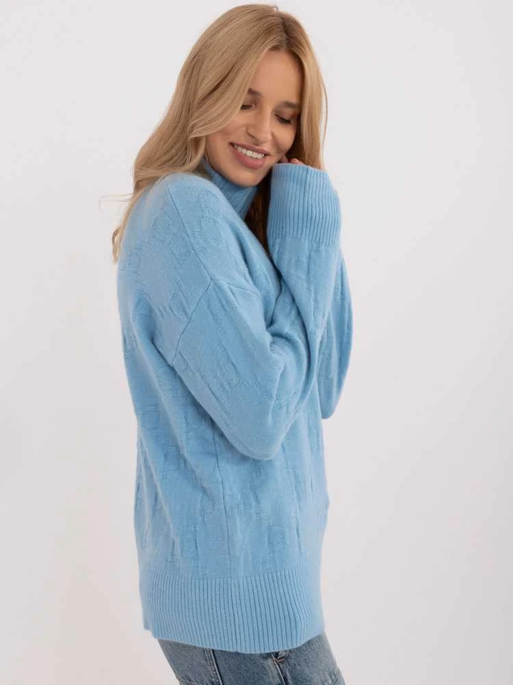 Wool Fashion Italia Megztinis-AT-SW-2342-1,35-šviesiai mėlynas