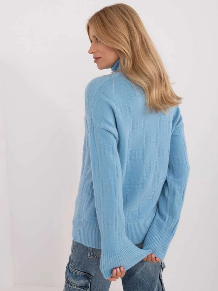 Wool Fashion Italia Megztinis-AT-SW-2342-1,35-šviesiai mėlynas