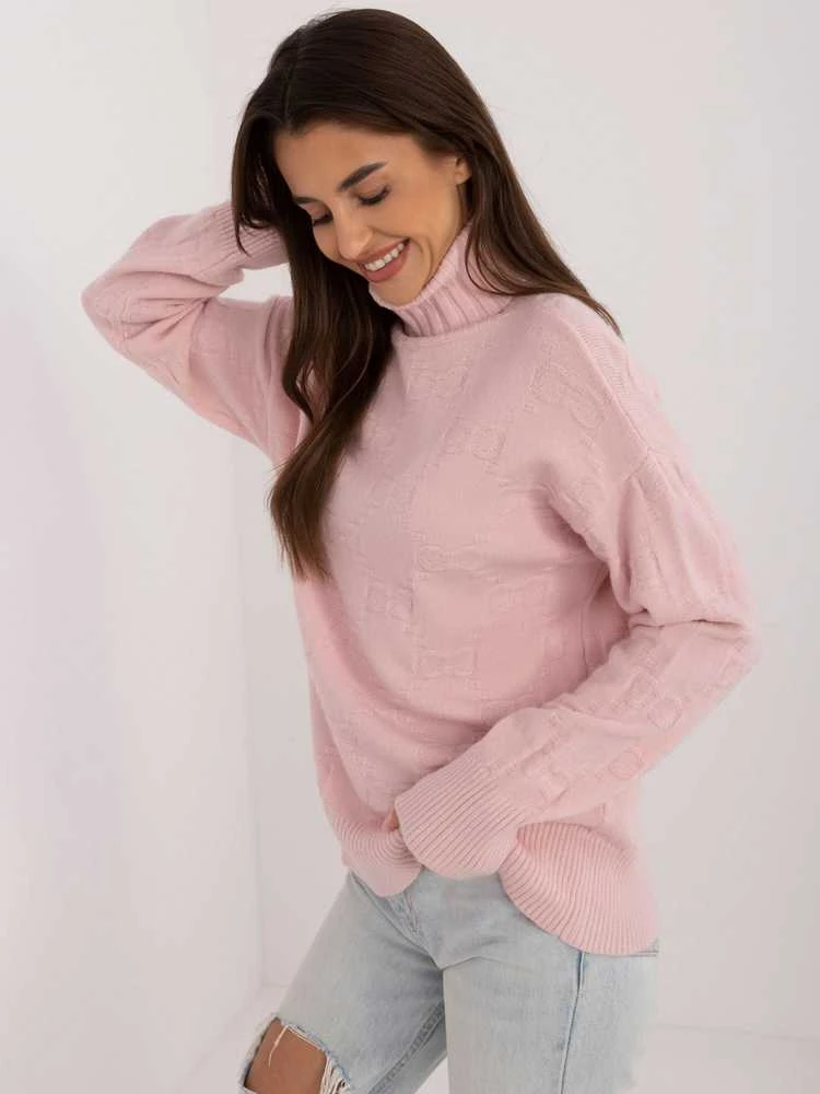 Wool Fashion Italia Megztinis-AT-SW-2342-1,35-šviesiai rožinis