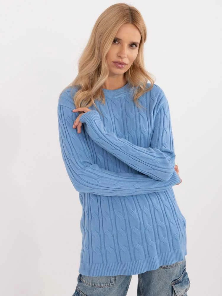 Wool Fashion Italia Megztinis-AT-SW-2343.88-mėlynas