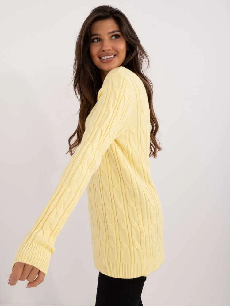 Wool Fashion Italia Megztinis-AT-SW-2343.88-šviesiai geltonas