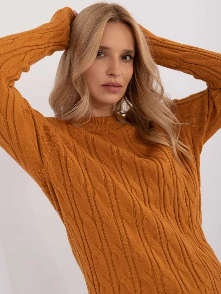 Wool Fashion Italia Megztinis-AT-SW-2343.88-tamsiai geltonas