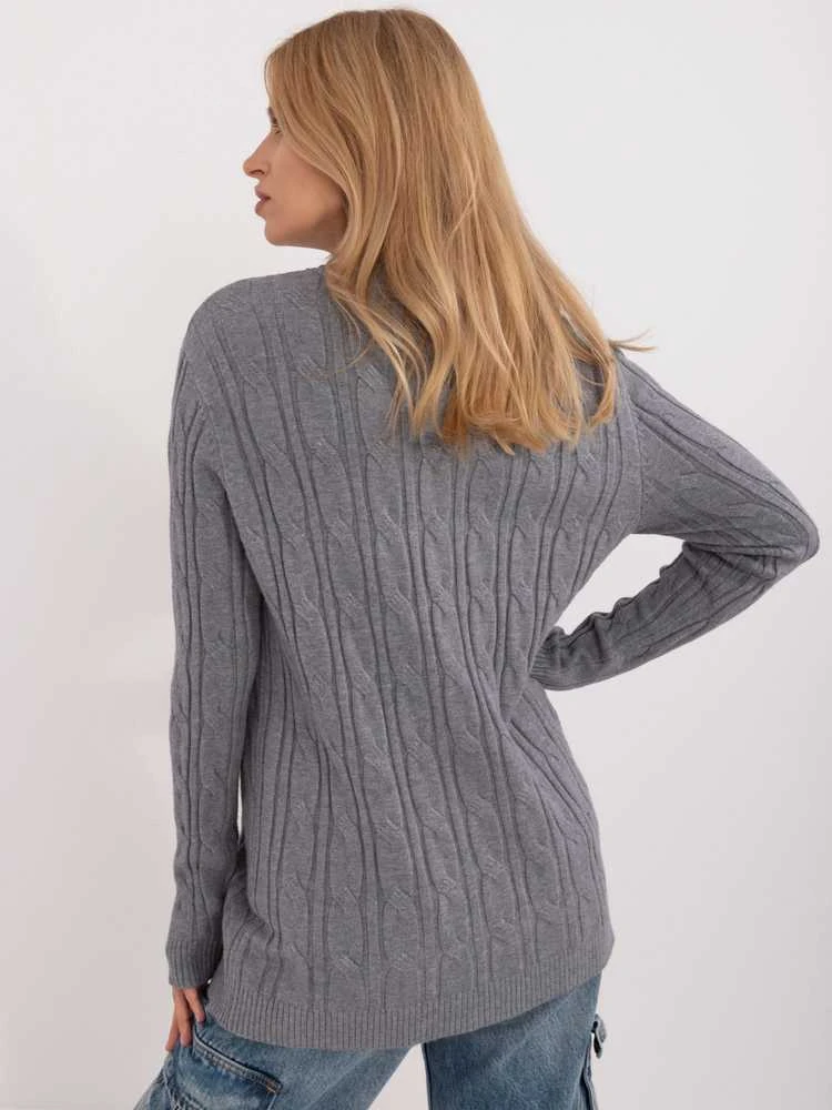 Wool Fashion Italia Megztinis-AT-SW-2343.88-tamsiai pilkas