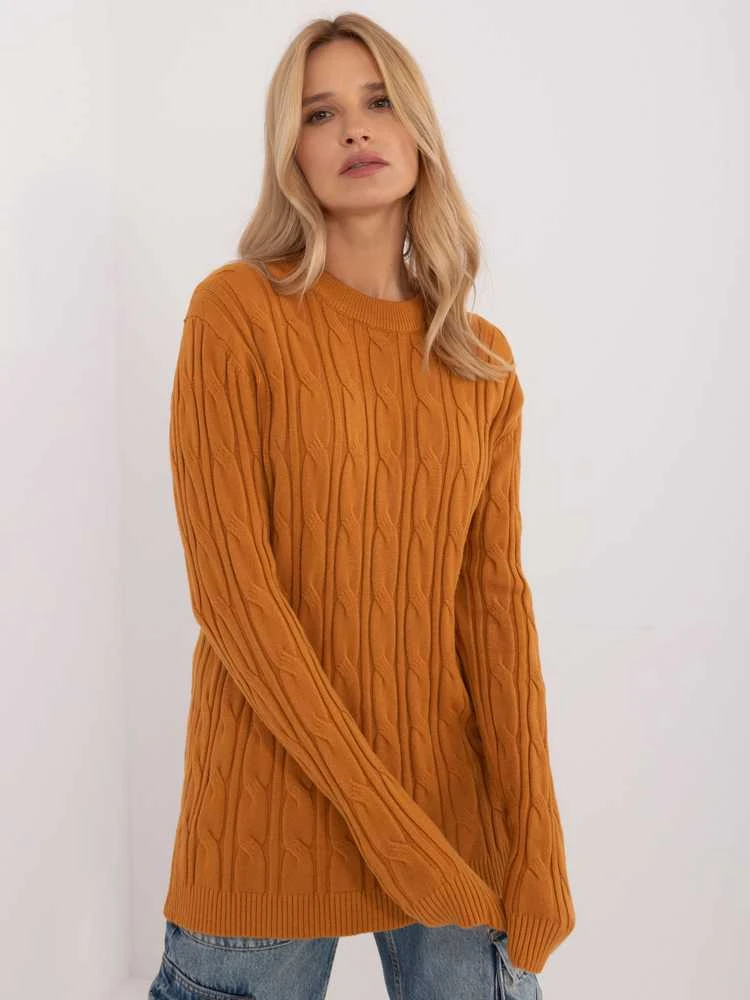 Wool Fashion Italia Megztinis-AT-SW-2343.88-tamsiai geltonas