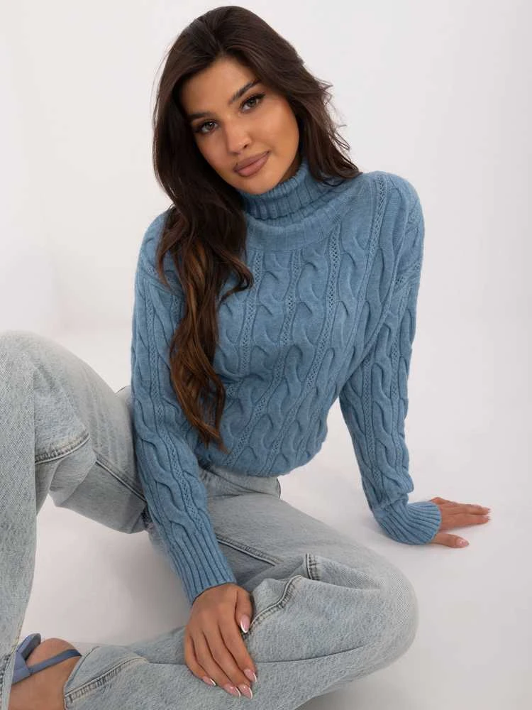 Wool Fashion Italia Megztinis-AT-SW-23445.00-mėlynas