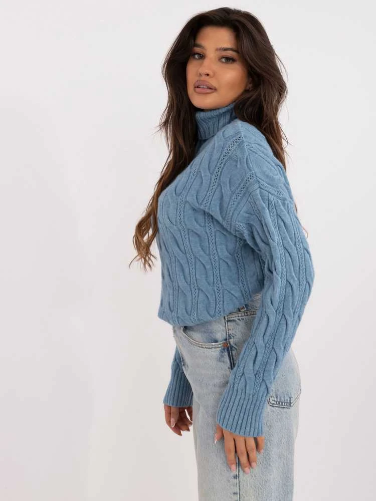 Wool Fashion Italia Megztinis-AT-SW-23445.00-mėlynas