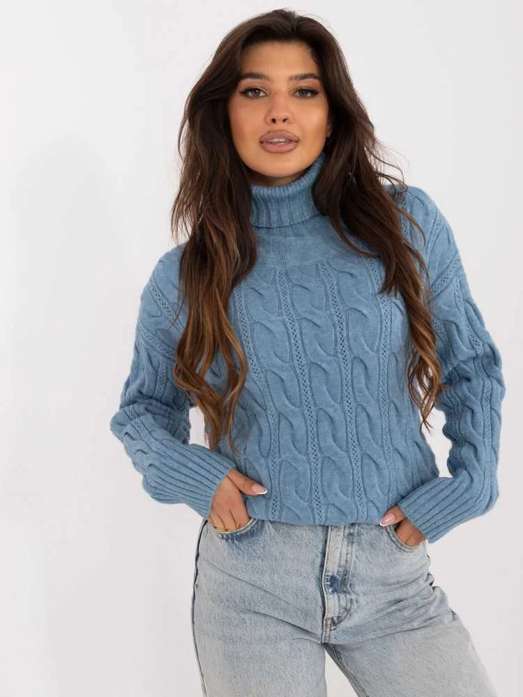Wool Fashion Italia Megztinis-AT-SW-23445.00-mėlynas