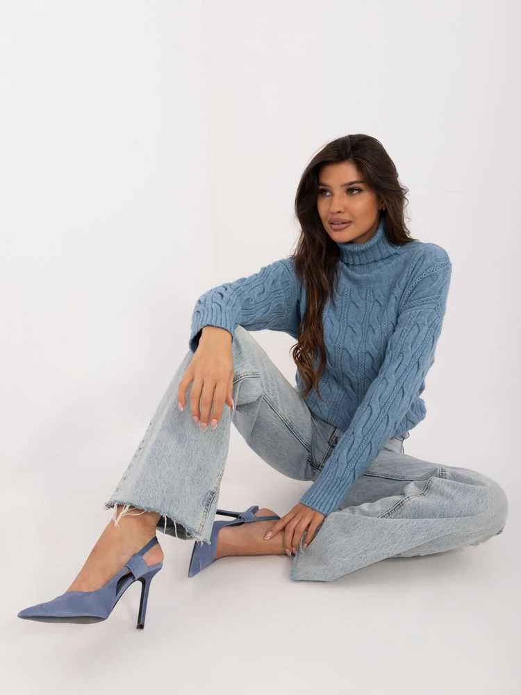 Wool Fashion Italia Megztinis-AT-SW-23445.00-mėlynas