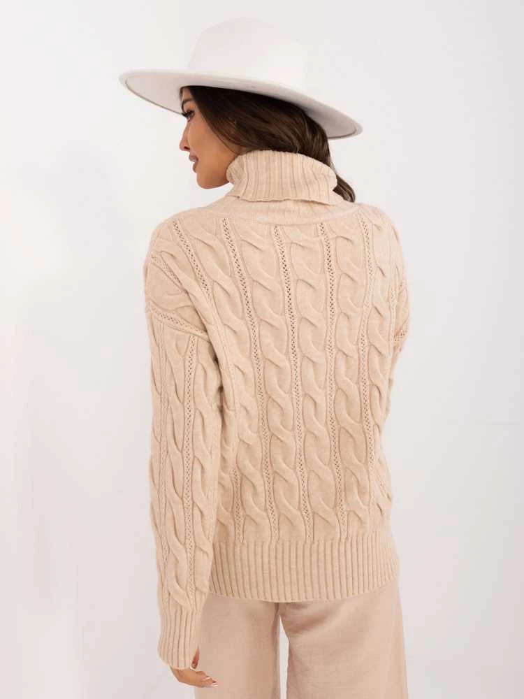 Wool Fashion Italia Megztinis-AT-SW-23445.00-smėlio spalvos