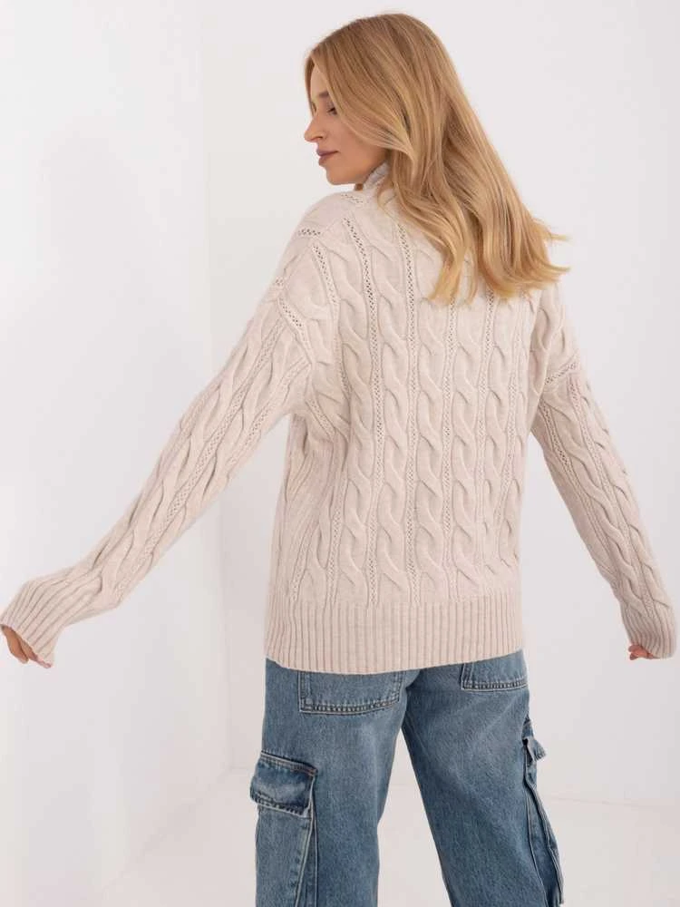 Wool Fashion Italia Megztinis-AT-SW-23445.00-šviesiai smėlio spalvos