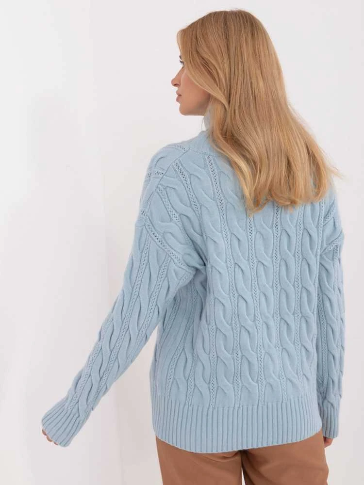 Wool Fashion Italia Megztinis-AT-SW-23445.00-šviesiai mėlynas