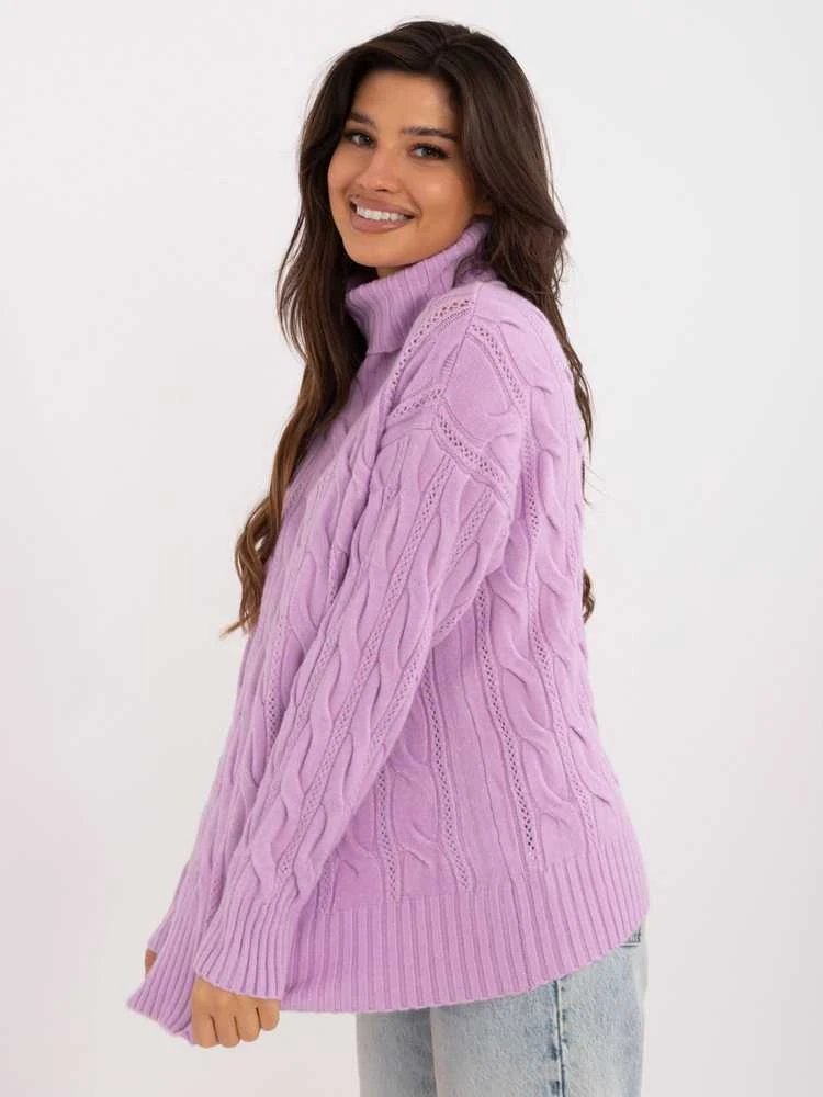 Wool Fashion Italia Megztinis-AT-SW-23445.00-šviesiai violetinis
