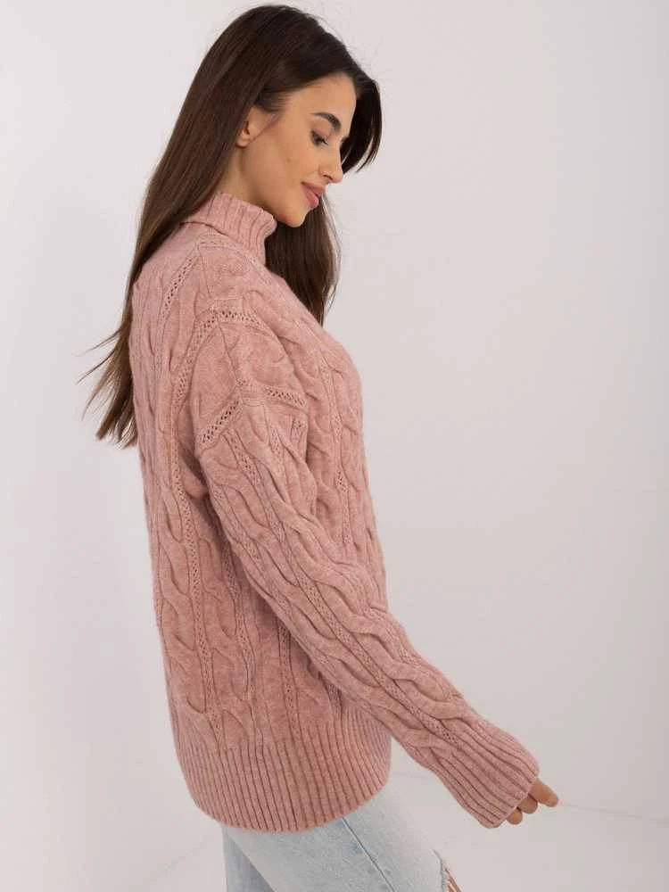 Wool Fashion Italia Megztinis-AT-SW-23445.00-tamsiai rožinis