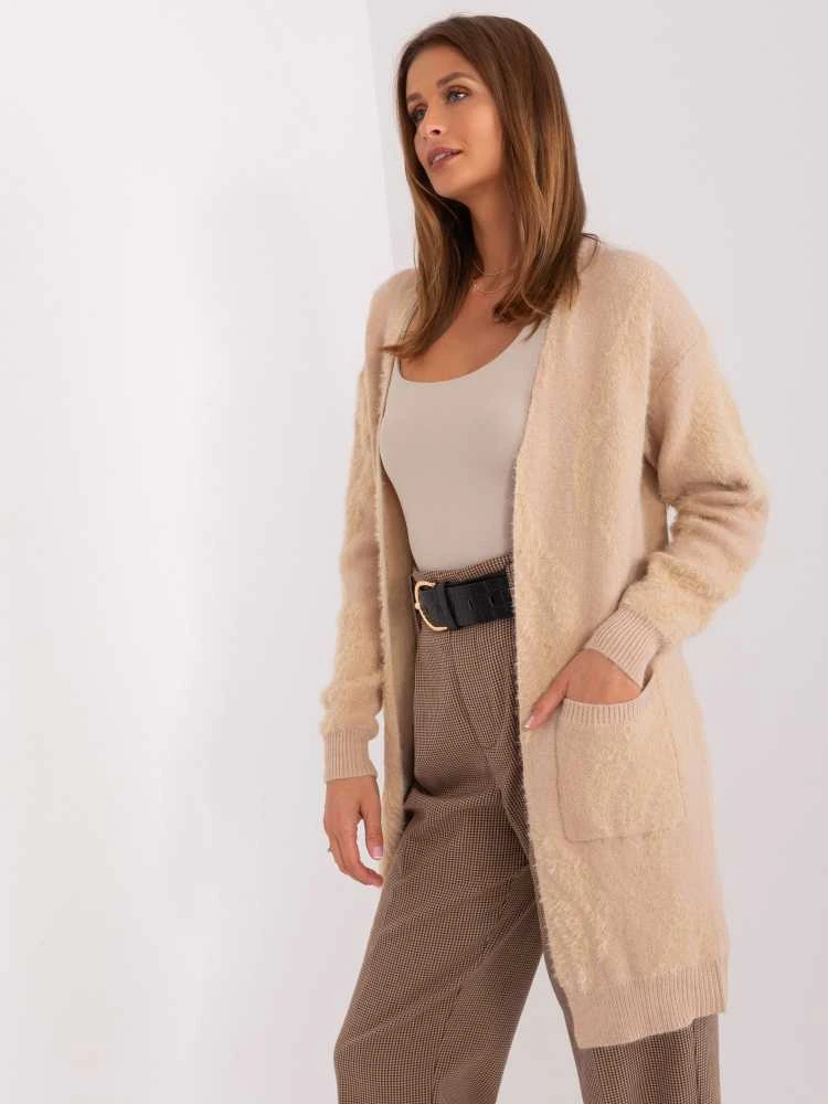 Wool Fashion Italia Megztinis moterims AT-SW-234501.00P, smėlio spalvos