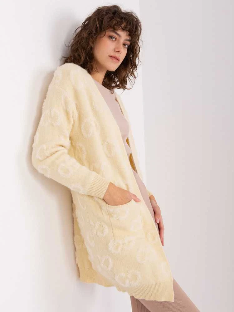 Wool Fashion Italia Megztinis-AT-SW-234502.38X šviesiai smėlio spalvos