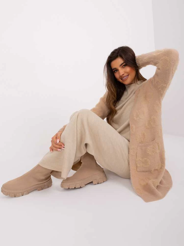 Wool Fashion Italia Megztinis-AT-SW-234502.38X-smėlio spalvos