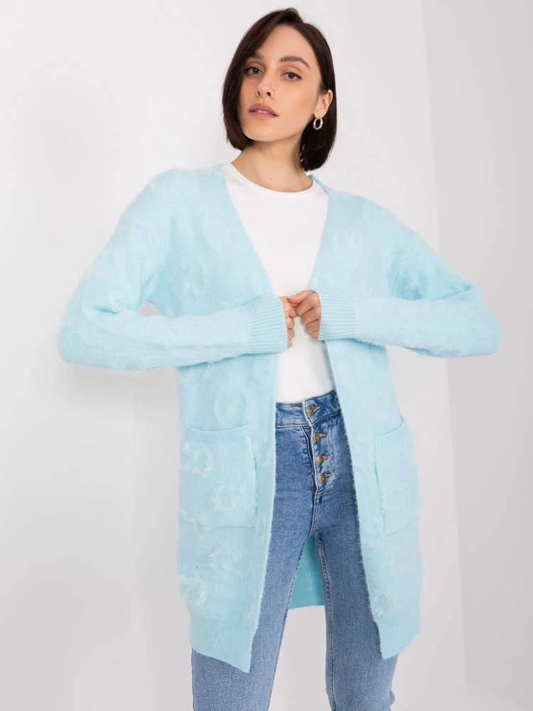 Wool Fashion Italia Megztinis-AT-SW-234502.38X-šviesiai mėlynas