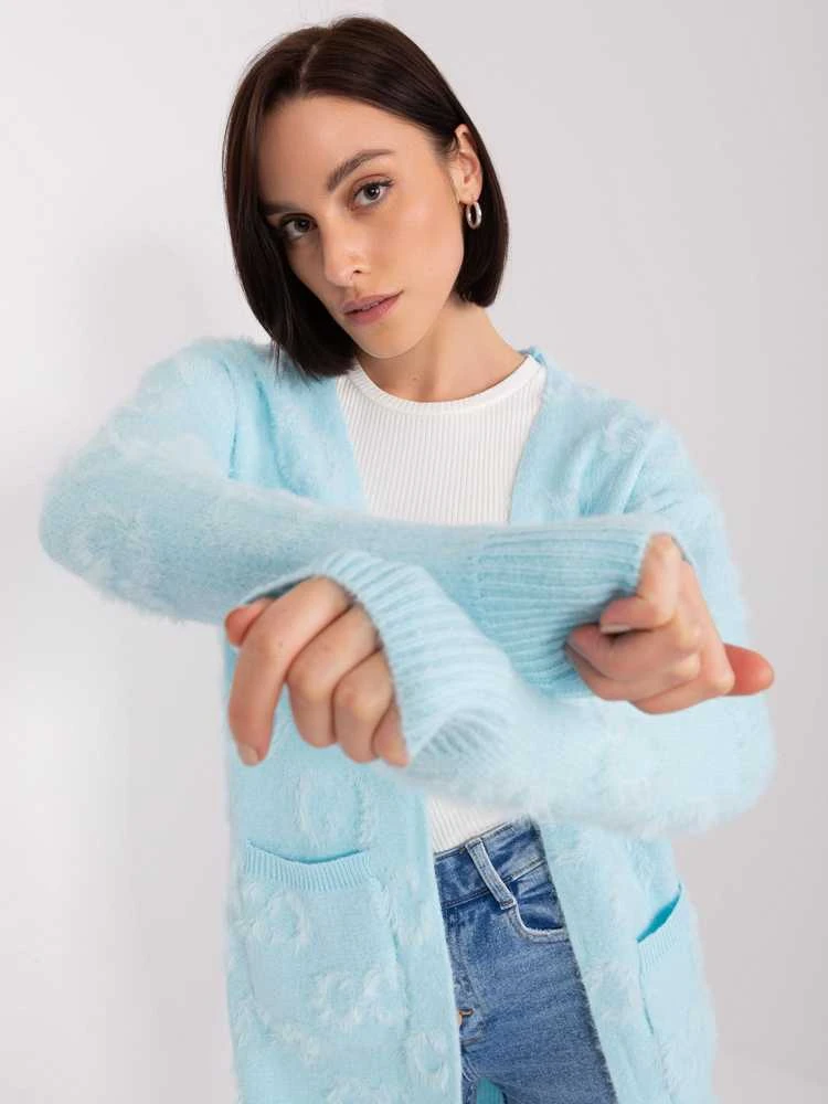 Wool Fashion Italia Megztinis-AT-SW-234502.38X-šviesiai mėlynas