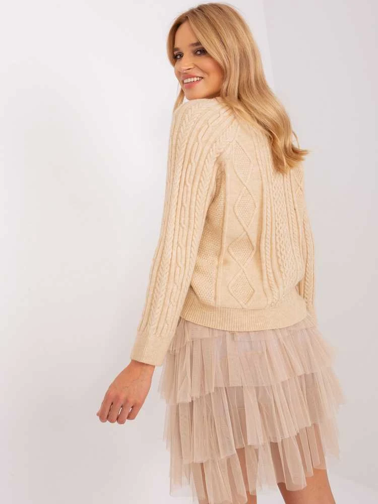 Wool Fashion Italia Megztinis-AT-SW-2346-2,99P-smėlio spalvos