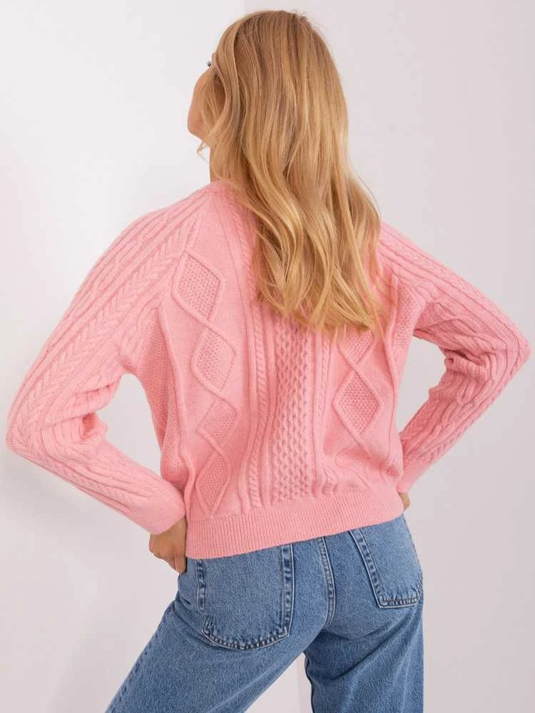 Wool Fashion Italia Megztinis-AT-SW-2346-2,99P-šviesiai rožinis