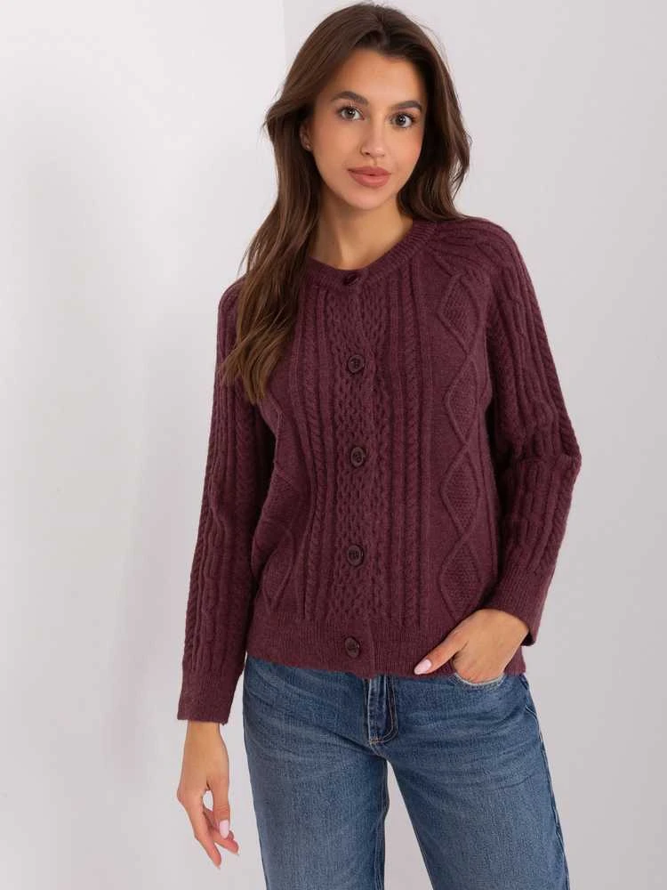 Wool Fashion Italia Megztinis-AT-SW-2346-2,99P-tamsiai violetinis