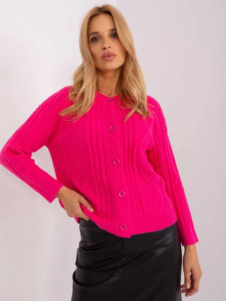 Wool Fashion Italia Megztinis-AT-SW-2346-2,99P-tamsiai rožinis