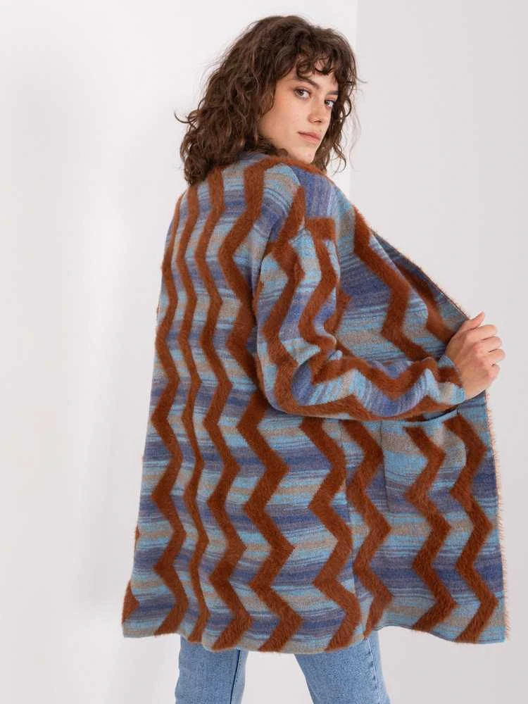 Wool Fashion Italia Megztinis-AT-SW-234701.34-tamsiai mėlynas
