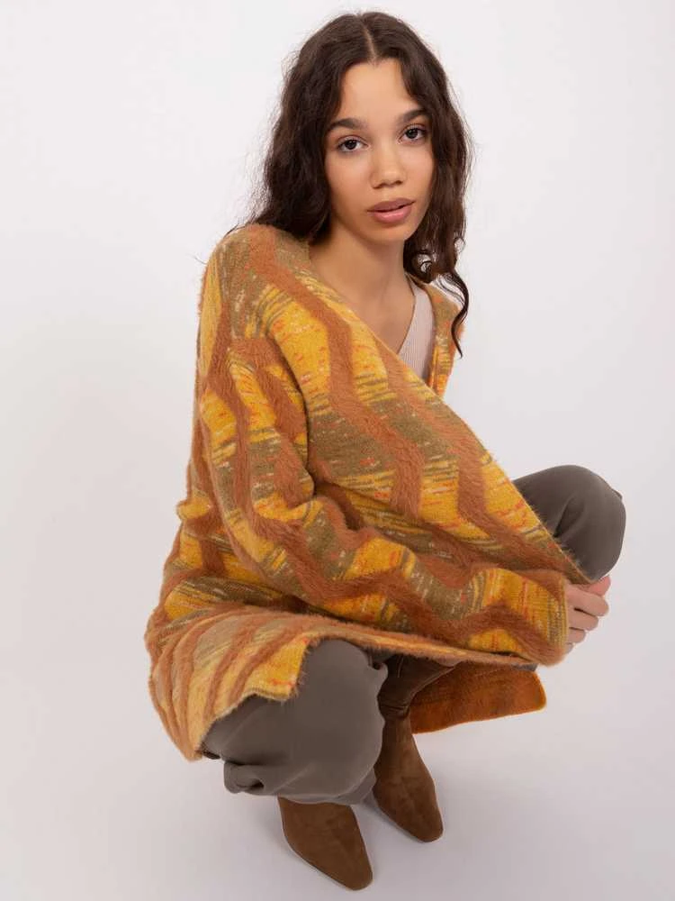 Wool Fashion Italia Megztinis-AT-SW-234701.34-tamsiai geltonas