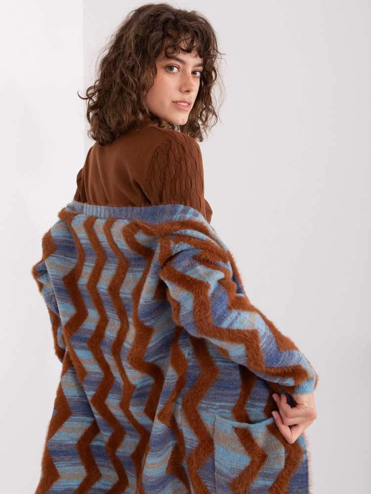 Wool Fashion Italia Megztinis-AT-SW-234701.34-tamsiai mėlynas